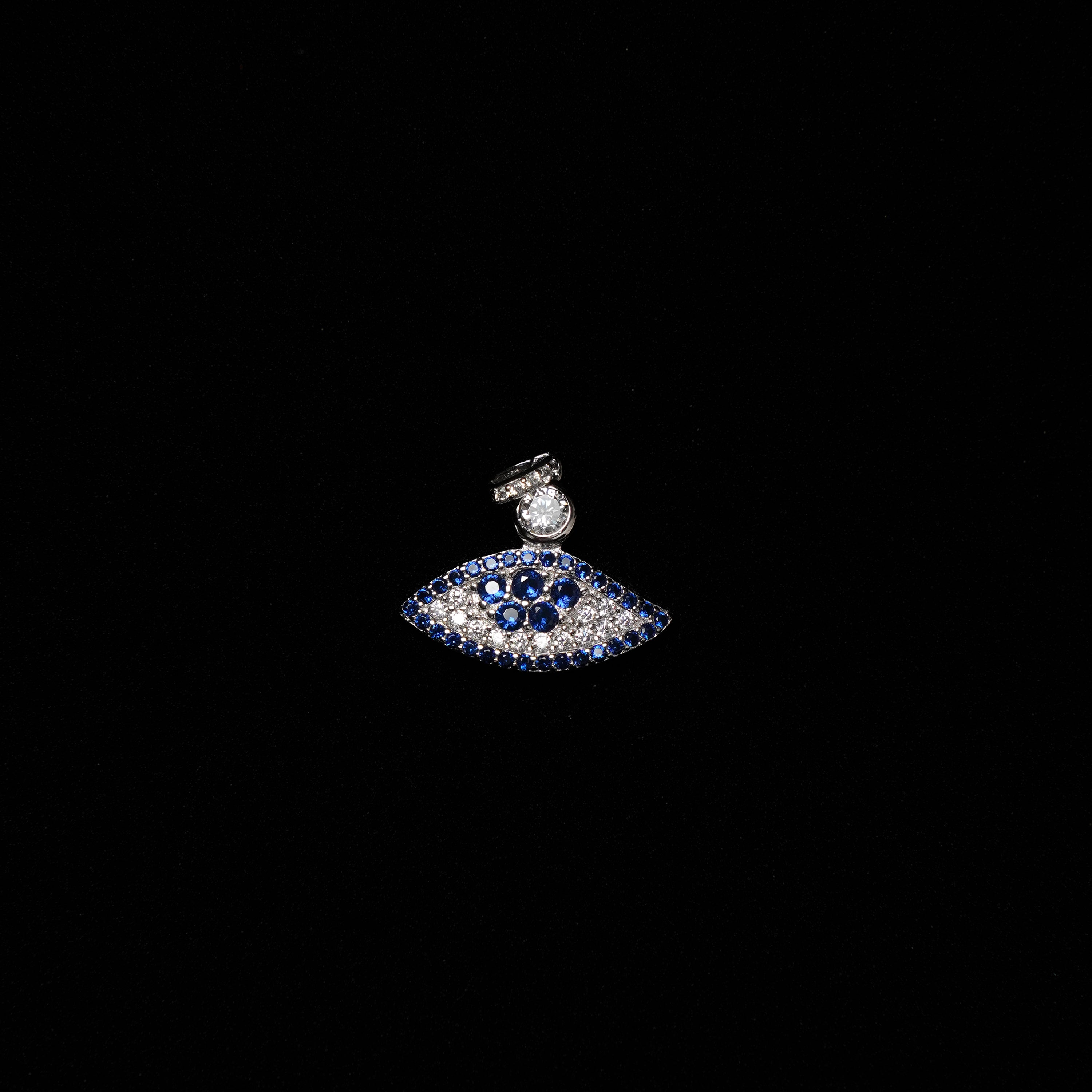 Sapphire & Diamond Evil Eye Pendant Set
