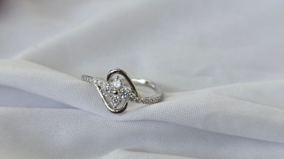 92.5 Silver Clara Love Bypass Ring