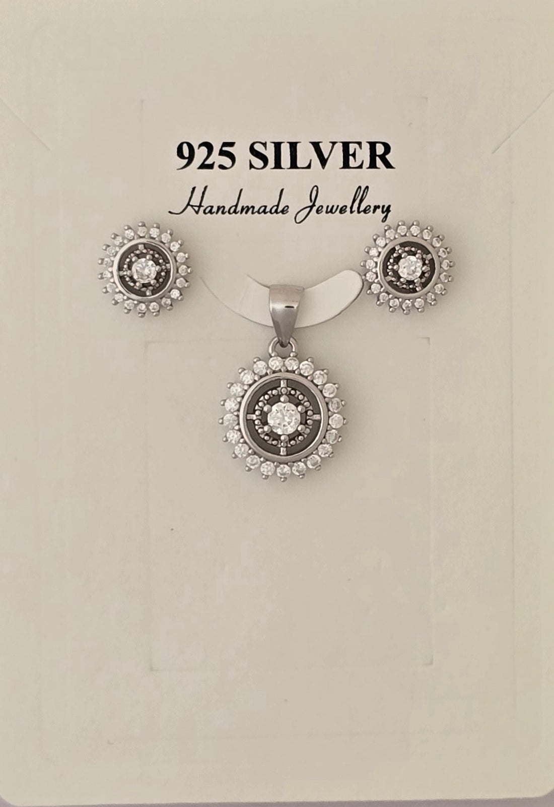92.5 Sliver Radiant Bloom Sunburst Pendent Set