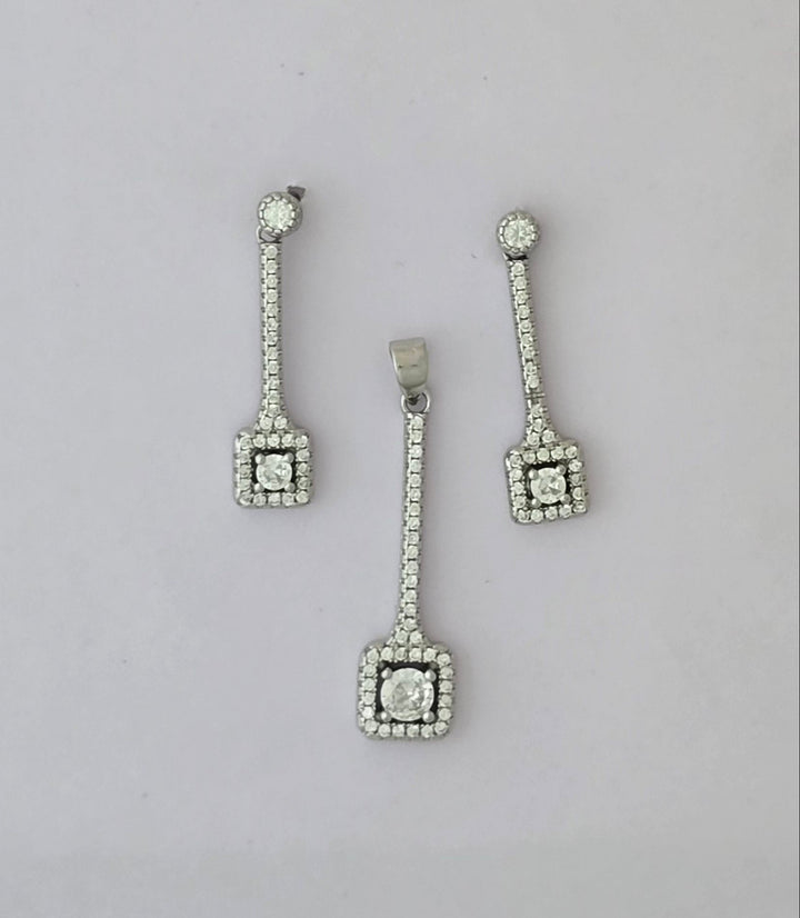 92.5 Silver Art Deco Pendent Set
