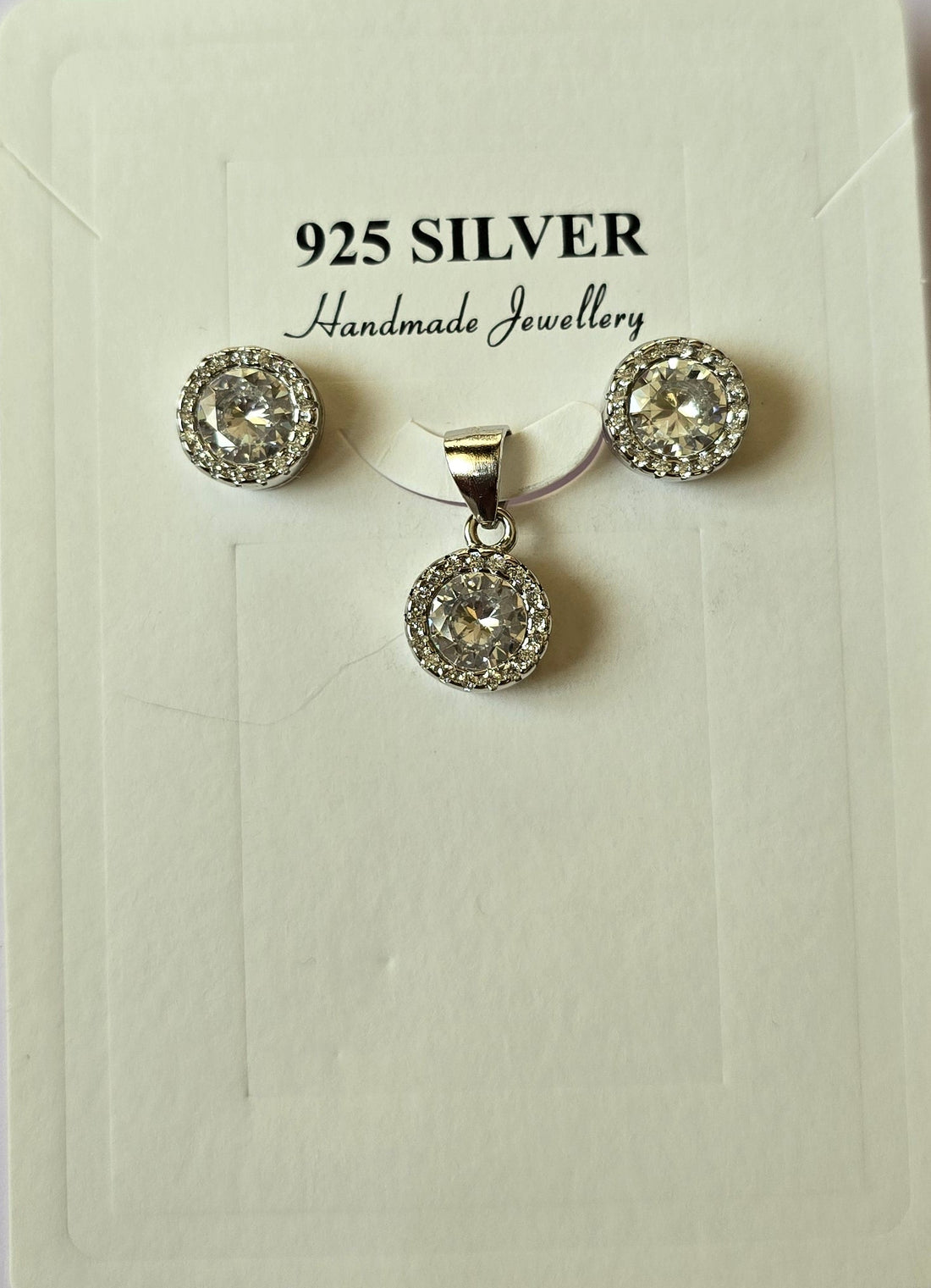 92.5 Silver Classic Round Design Pendent set