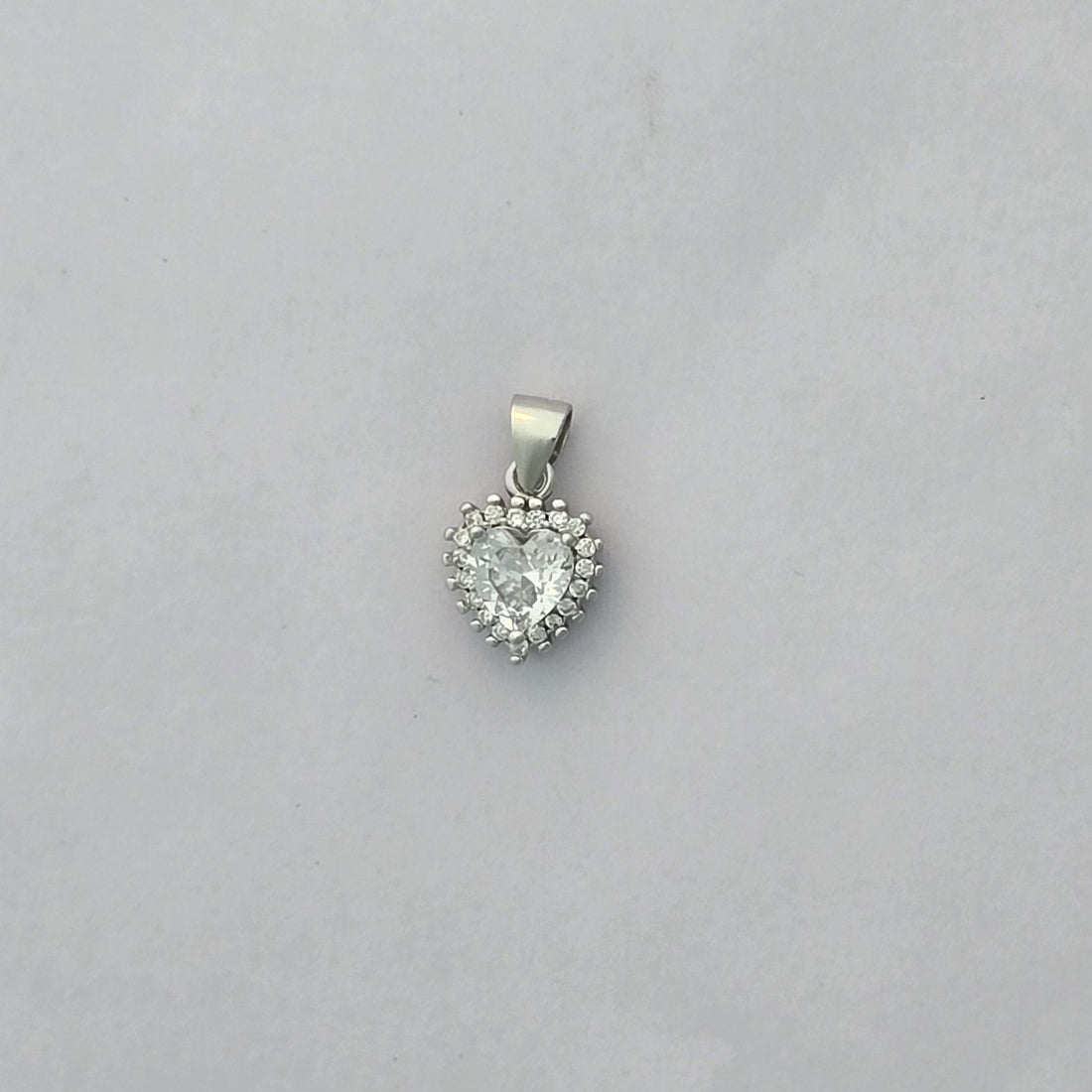 92.5 Silver Eternal Heart Halo Pendent Set
