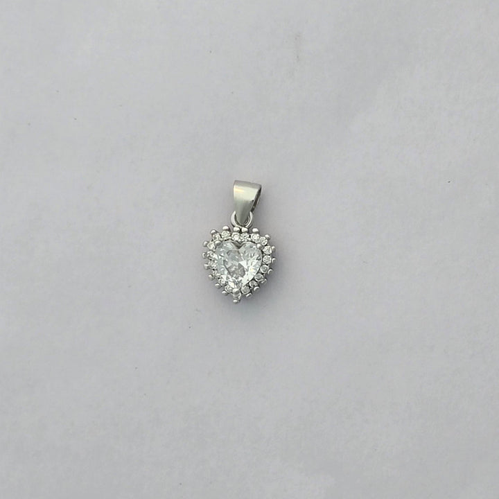 92.5 Silver Eternal Heart Halo Pendent Set