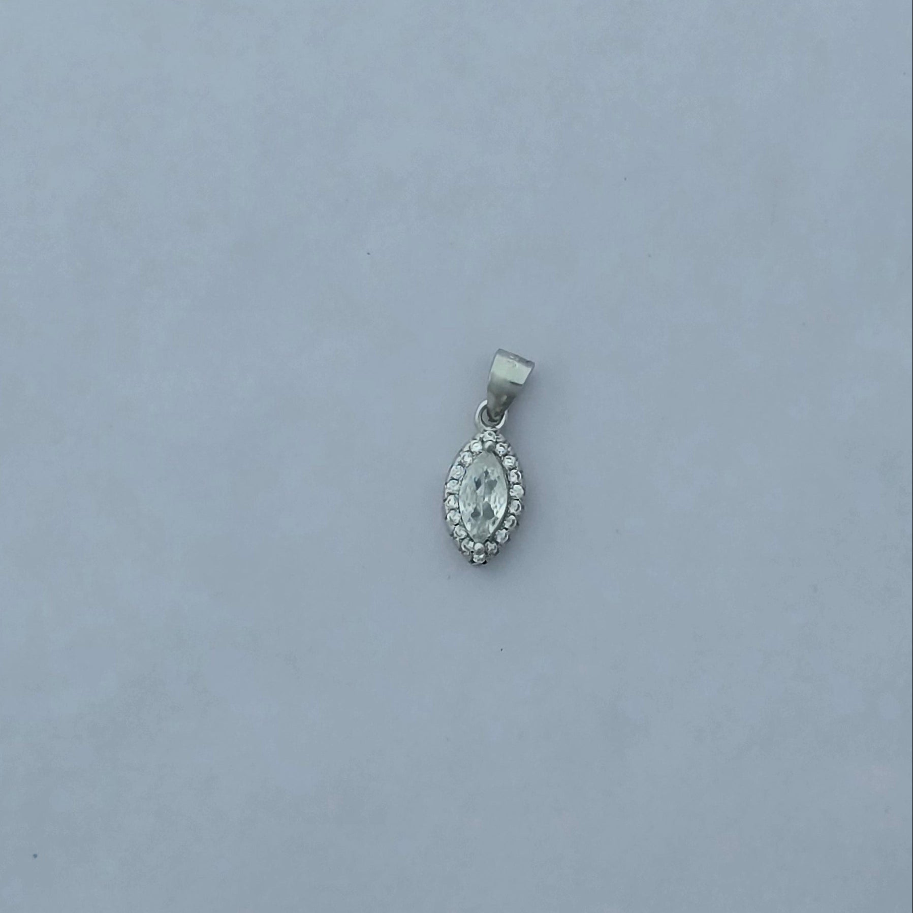92.5 Silver Marquis Halo Elegance Pendent Set