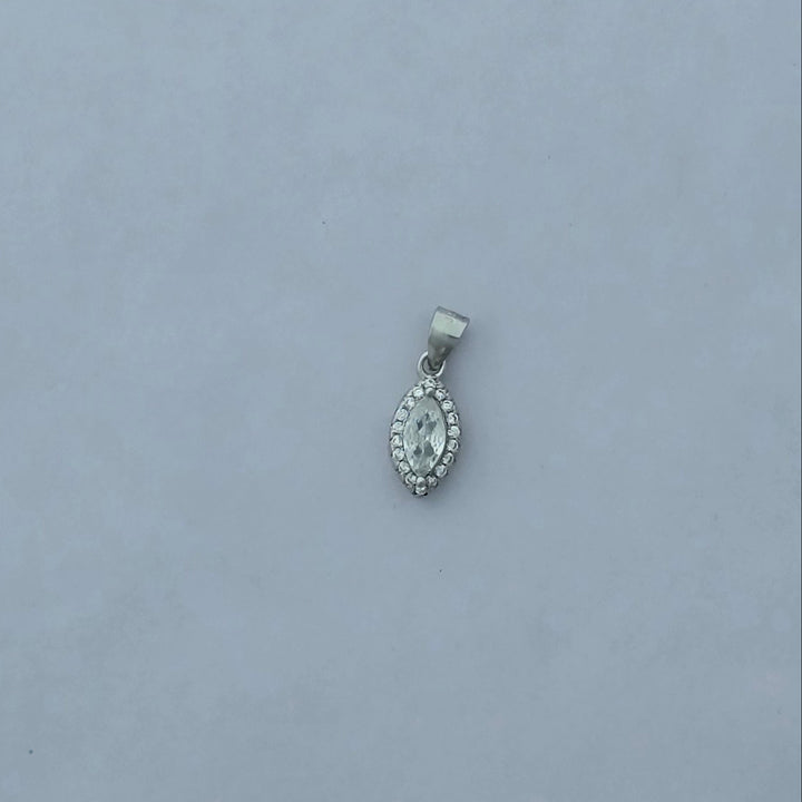 92.5 Silver Marquis Halo Elegance Pendent Set