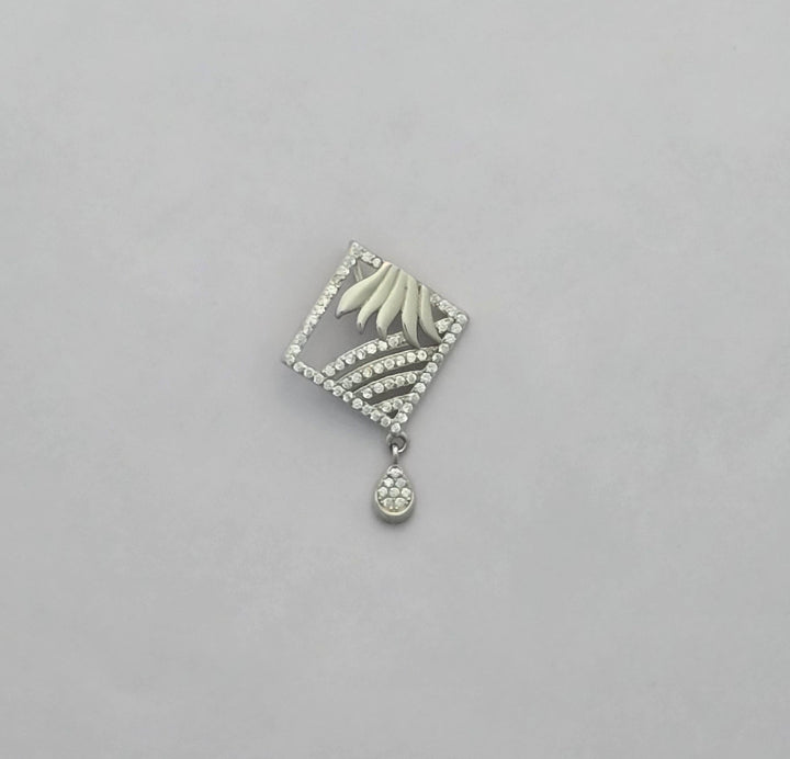 92.5 Silver Kite Shape Sparkle Drop Pendent Set
