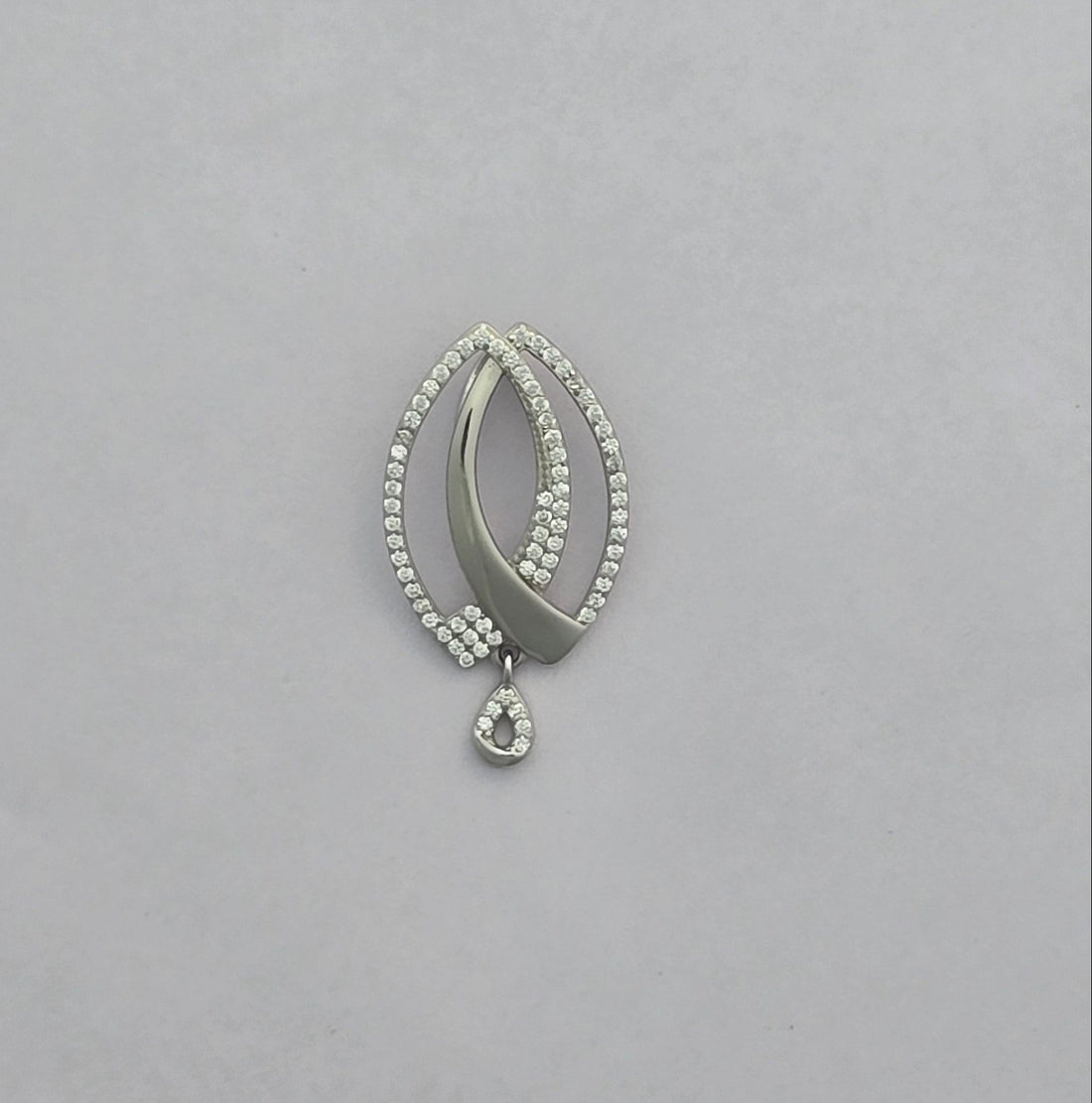92.5 Silver Abstract Leaf Swirl Pendent Set
