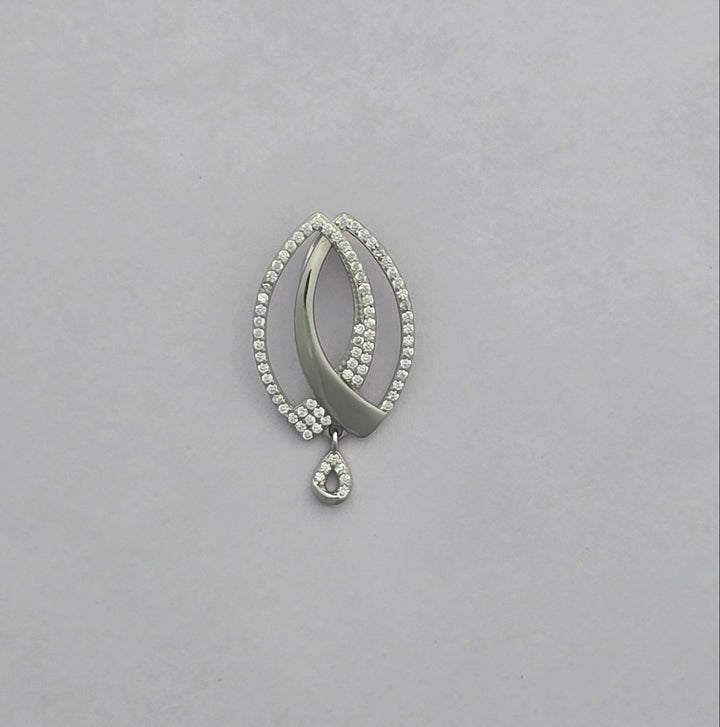 92.5 Silver Abstract Leaf Swirl Pendent Set