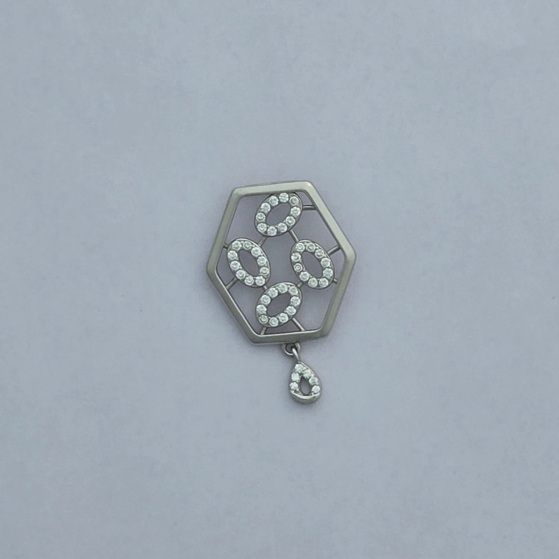 92.5 Silver Hexagon Elegance shape Pendent Set