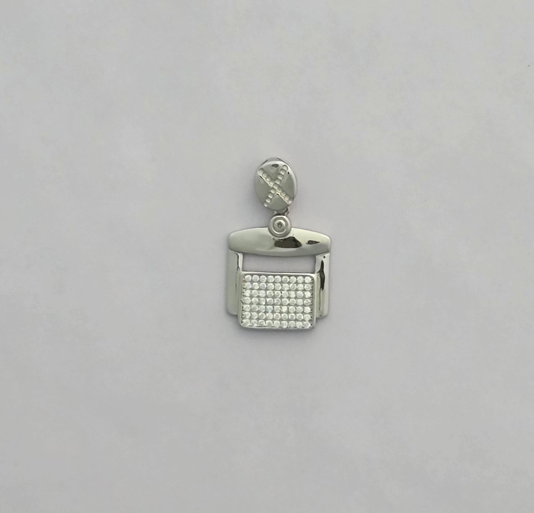 92.5 Silver Pavé Frame Pendant & Earring Set