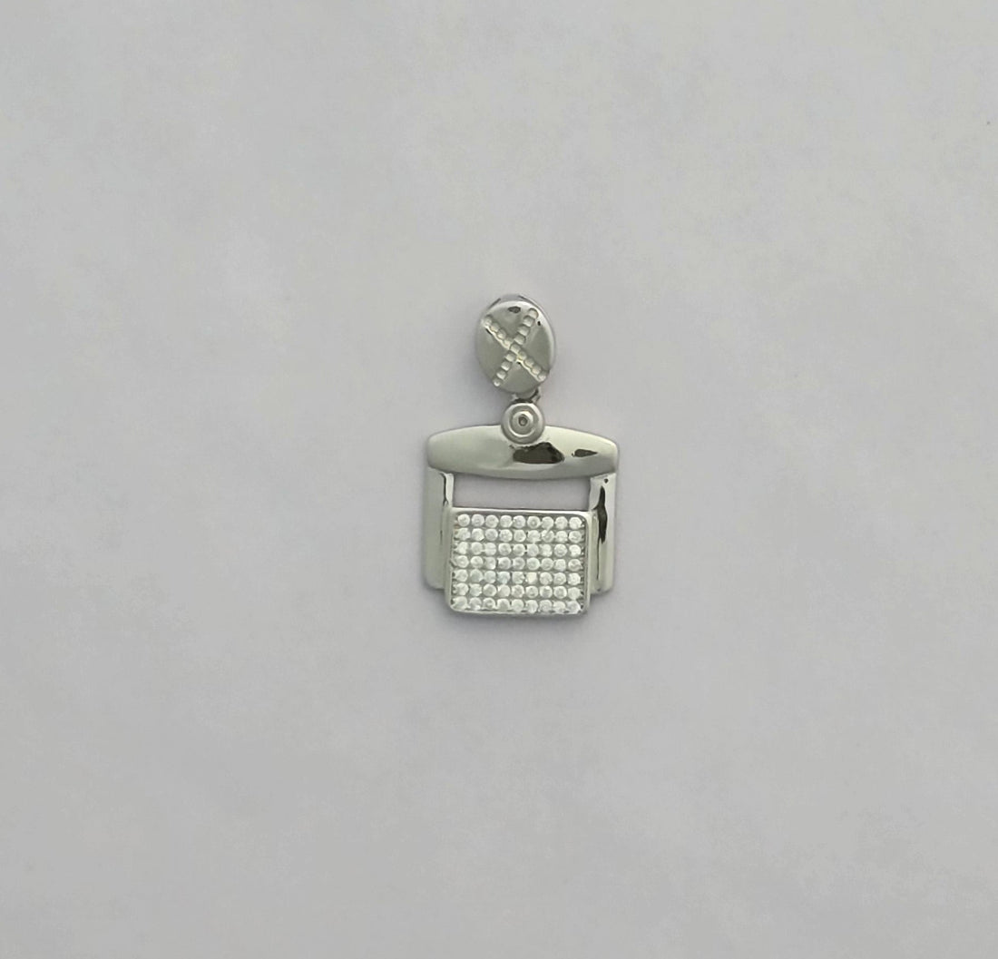 92.5 Silver Pavé Frame Pendant & Earring Set