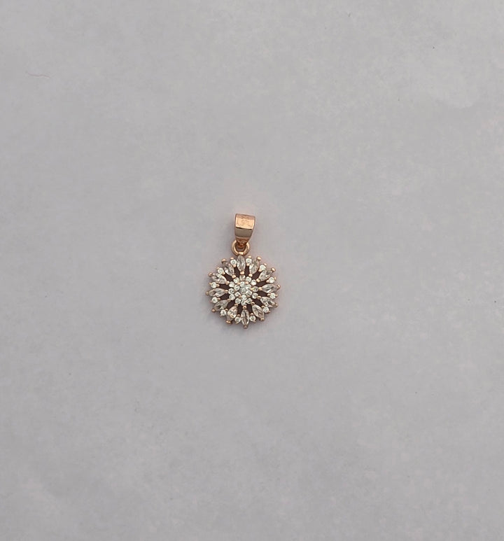 Rose Gold Bloom Crystal Pendent & Stud 92.5 Silver
