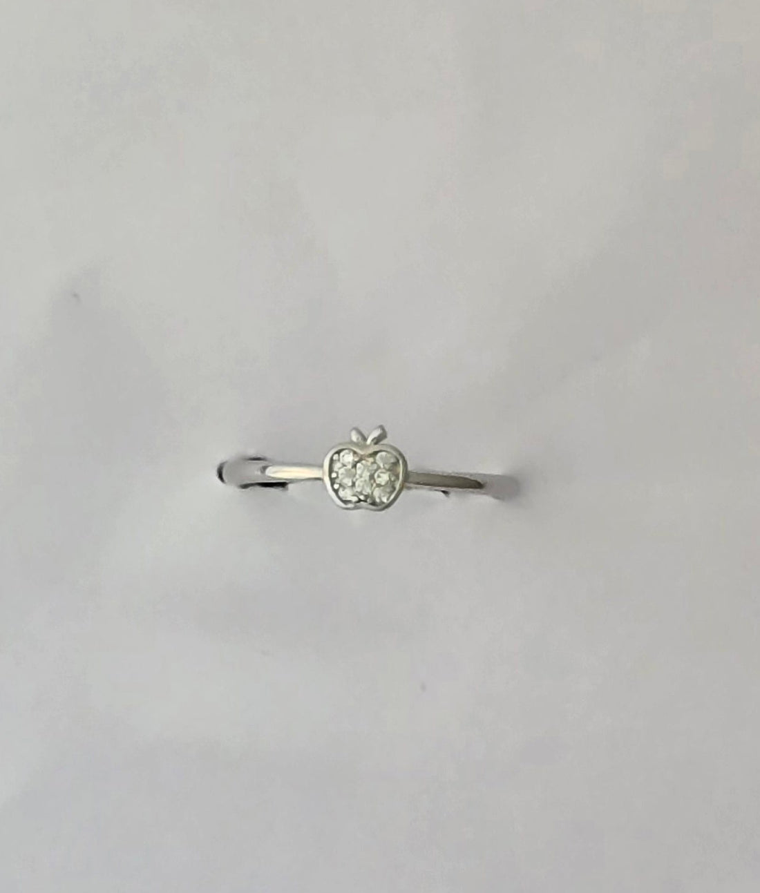 92.5 Silver Dainty Apple Sparkle Ring