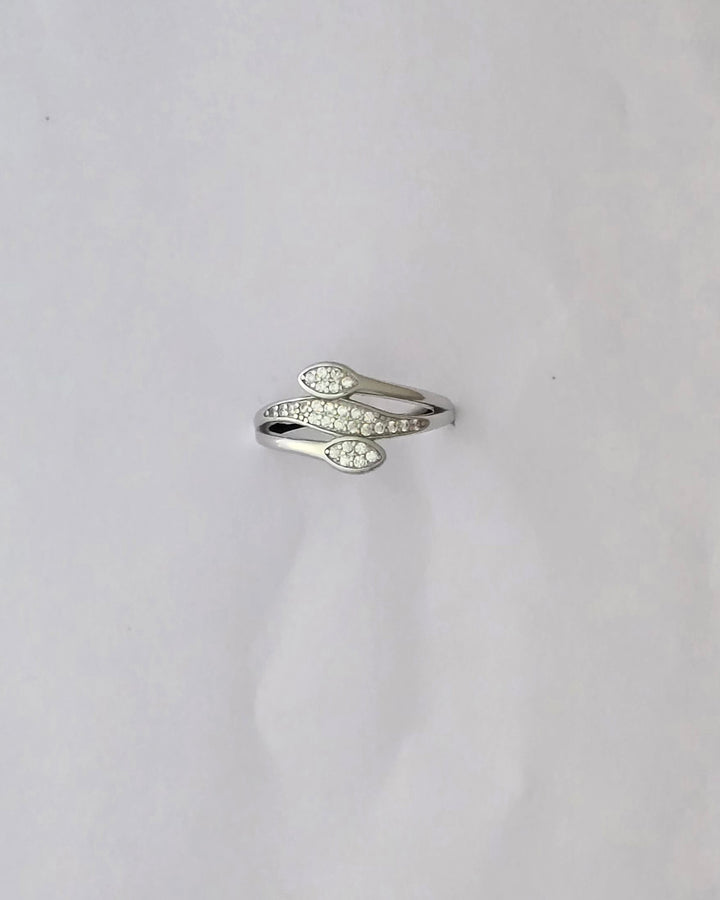92.5 Silver Wrap Around Pave Ring