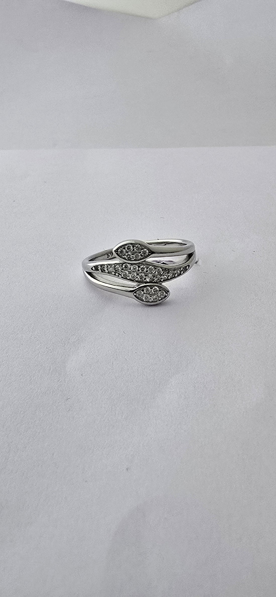 92.5 Silver Wrap Around Pave Ring