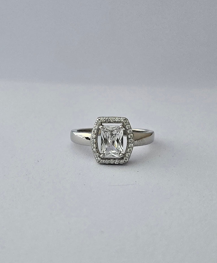 92.5 Silver Princess Halo Elegance Ring