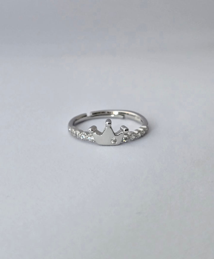 Royal Grace – 925 Sterling Silver Crown Adjustable  Ring