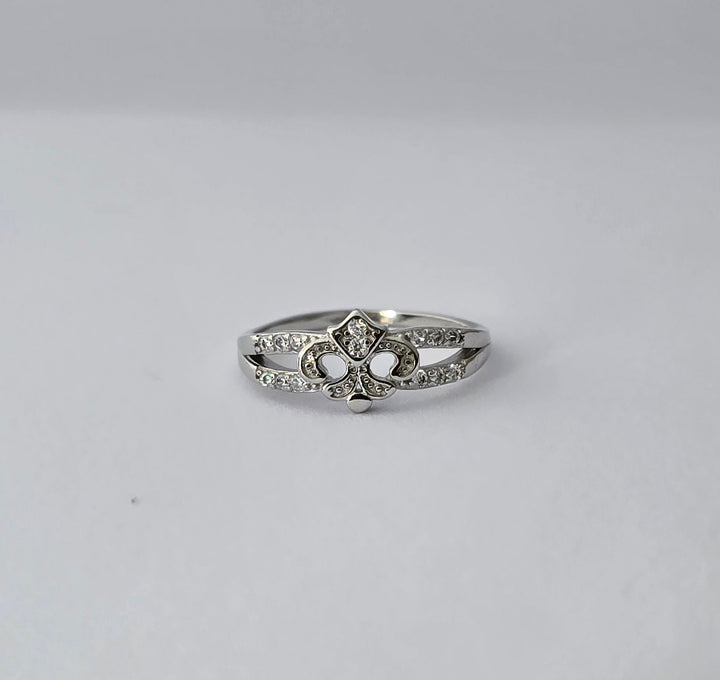 92.5 Silver Fleur Royal Pave Ring