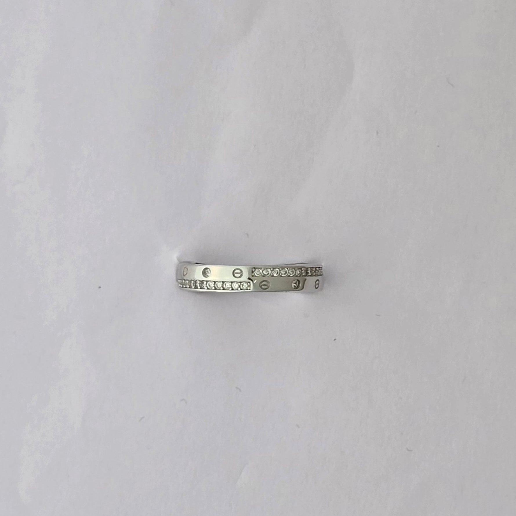 Endless Bond – 925 Sterling Silver Screw Motif Band Ring