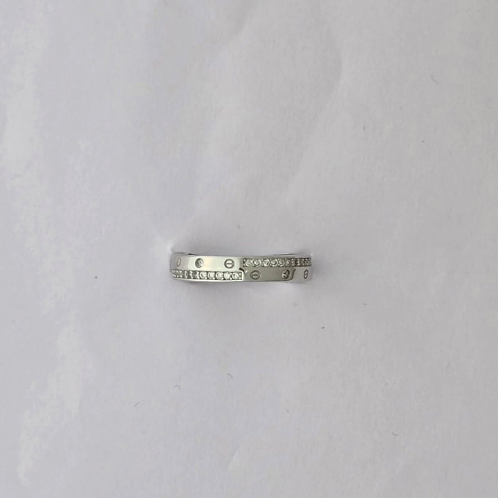 Endless Bond – 925 Sterling Silver Screw Motif Band Ring