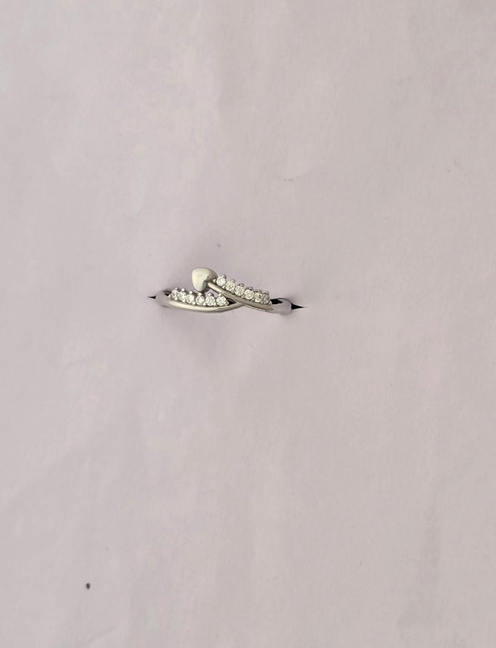 92.5 Silver Heart Embrace Adjustable Ring