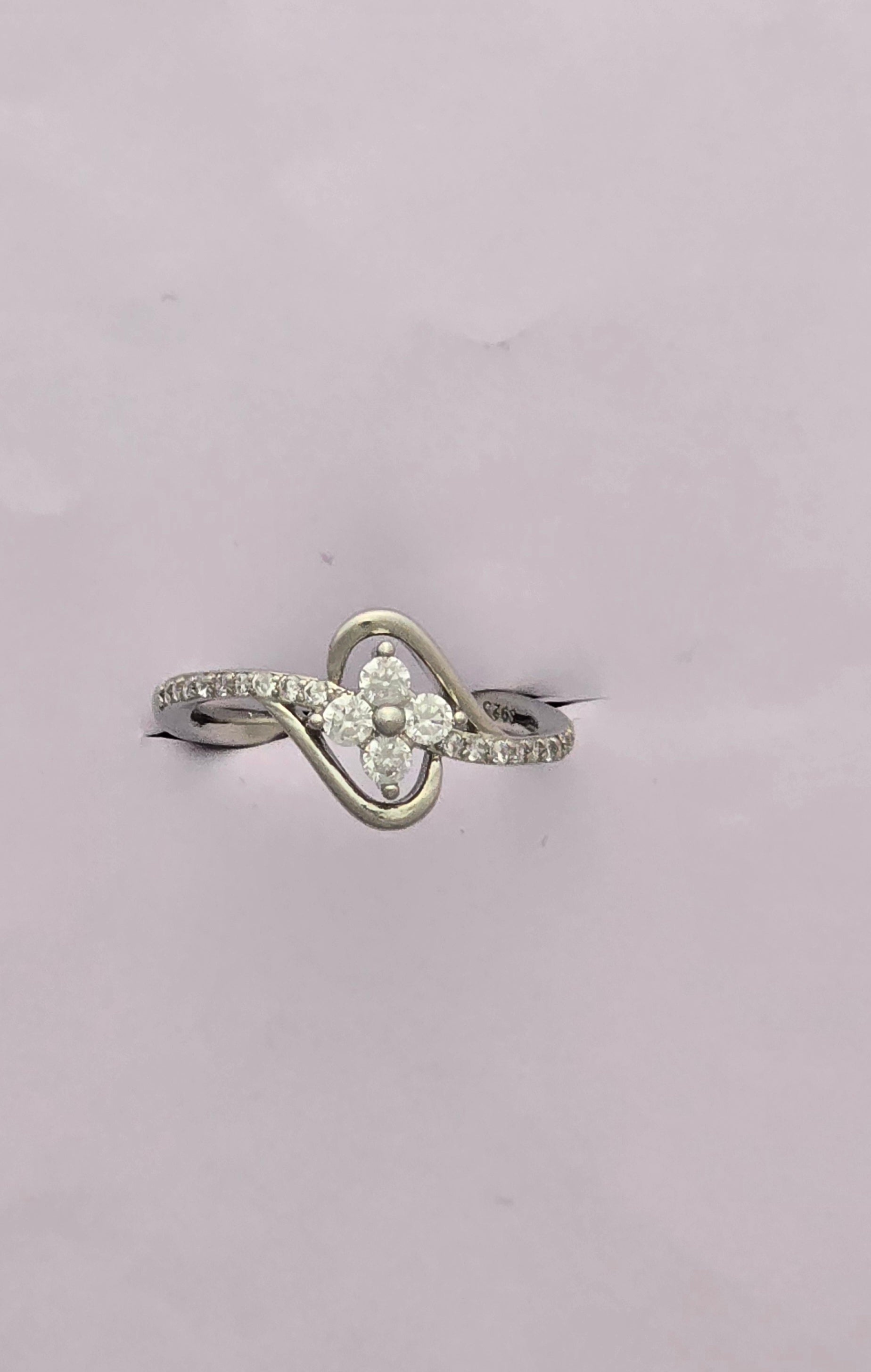 92.5 Silver Clara Love Bypass Ring
