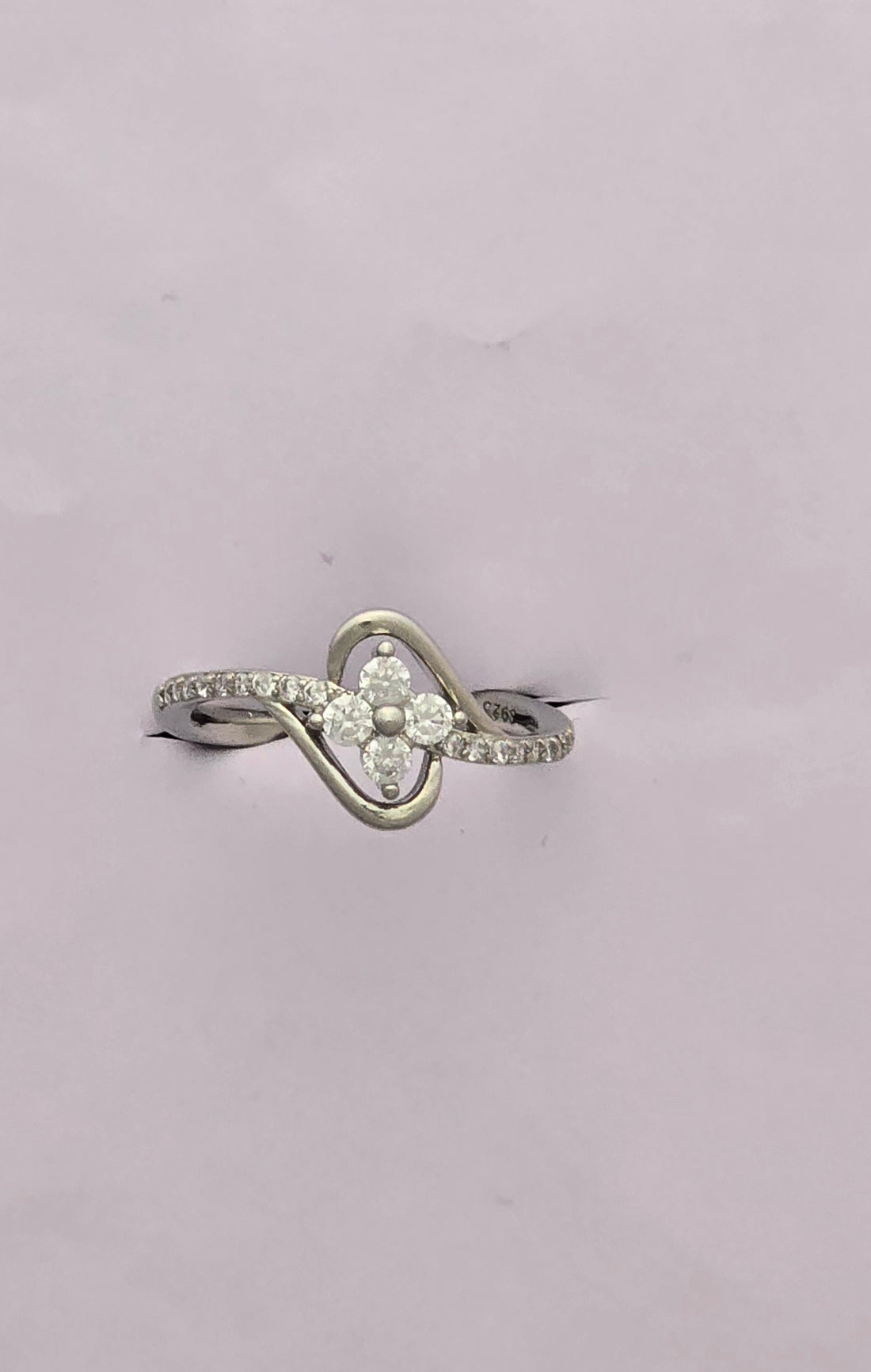 92.5 Silver Clara Love Bypass Ring