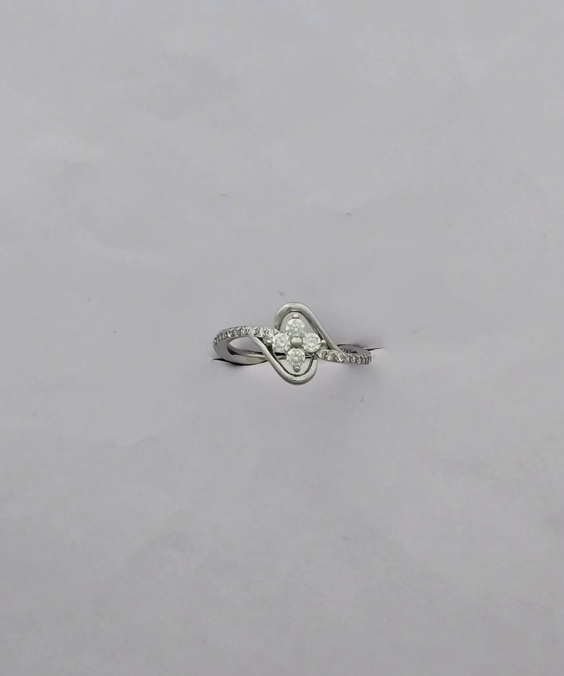 92.5 Silver Clara Love Bypass Ring