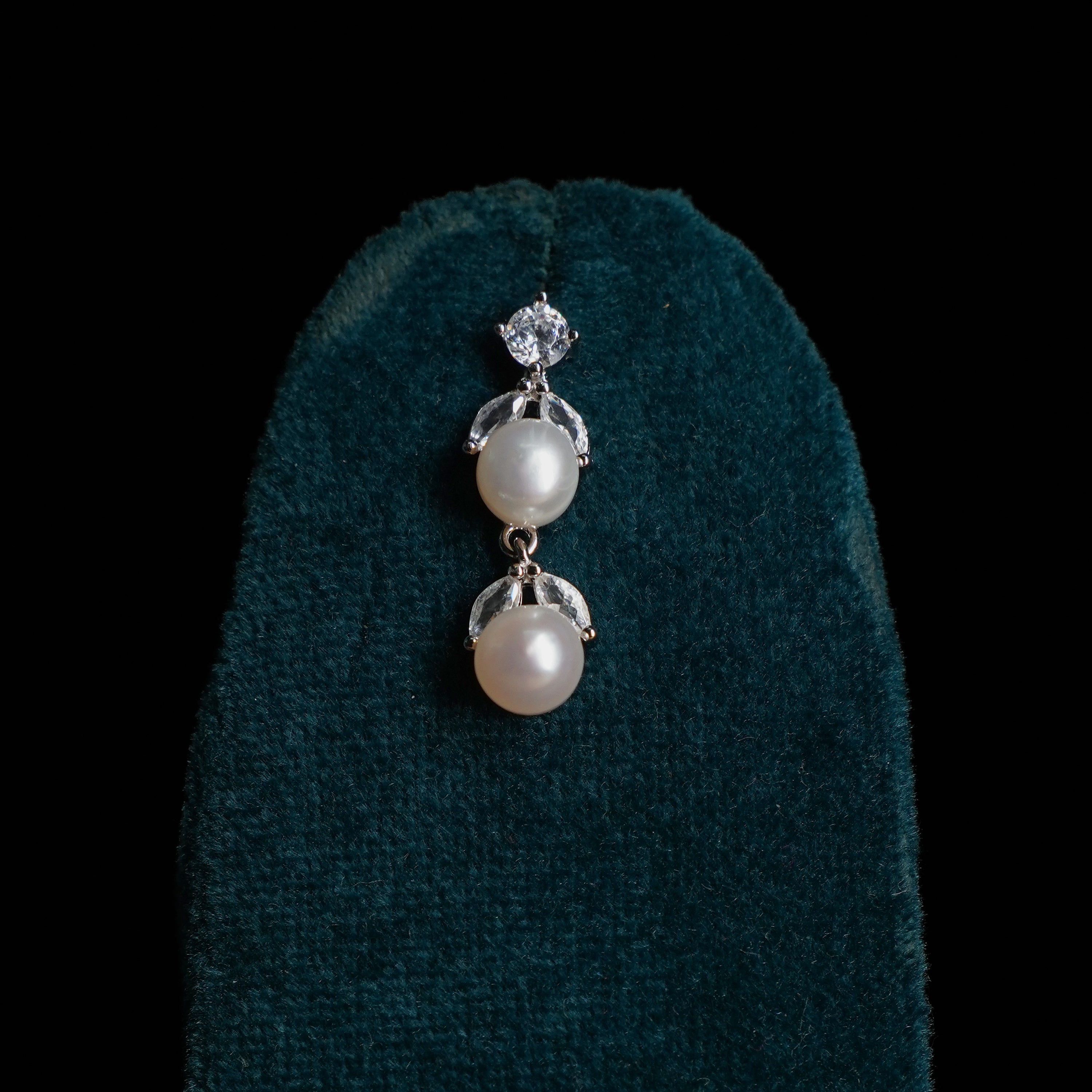 Pearl and CZ Diamond Necklace