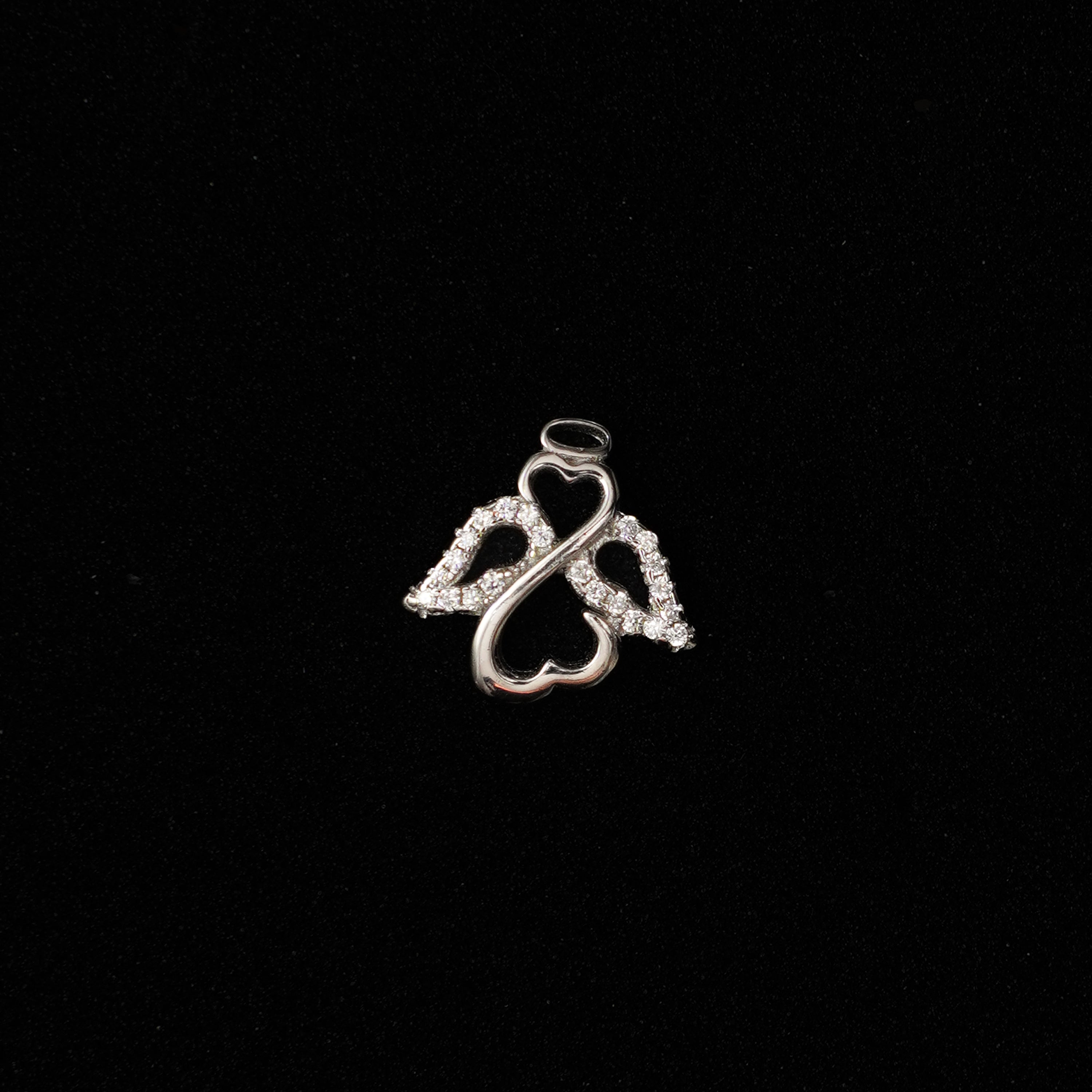 92.5 Silver Angle Heart with wings Pendent Set