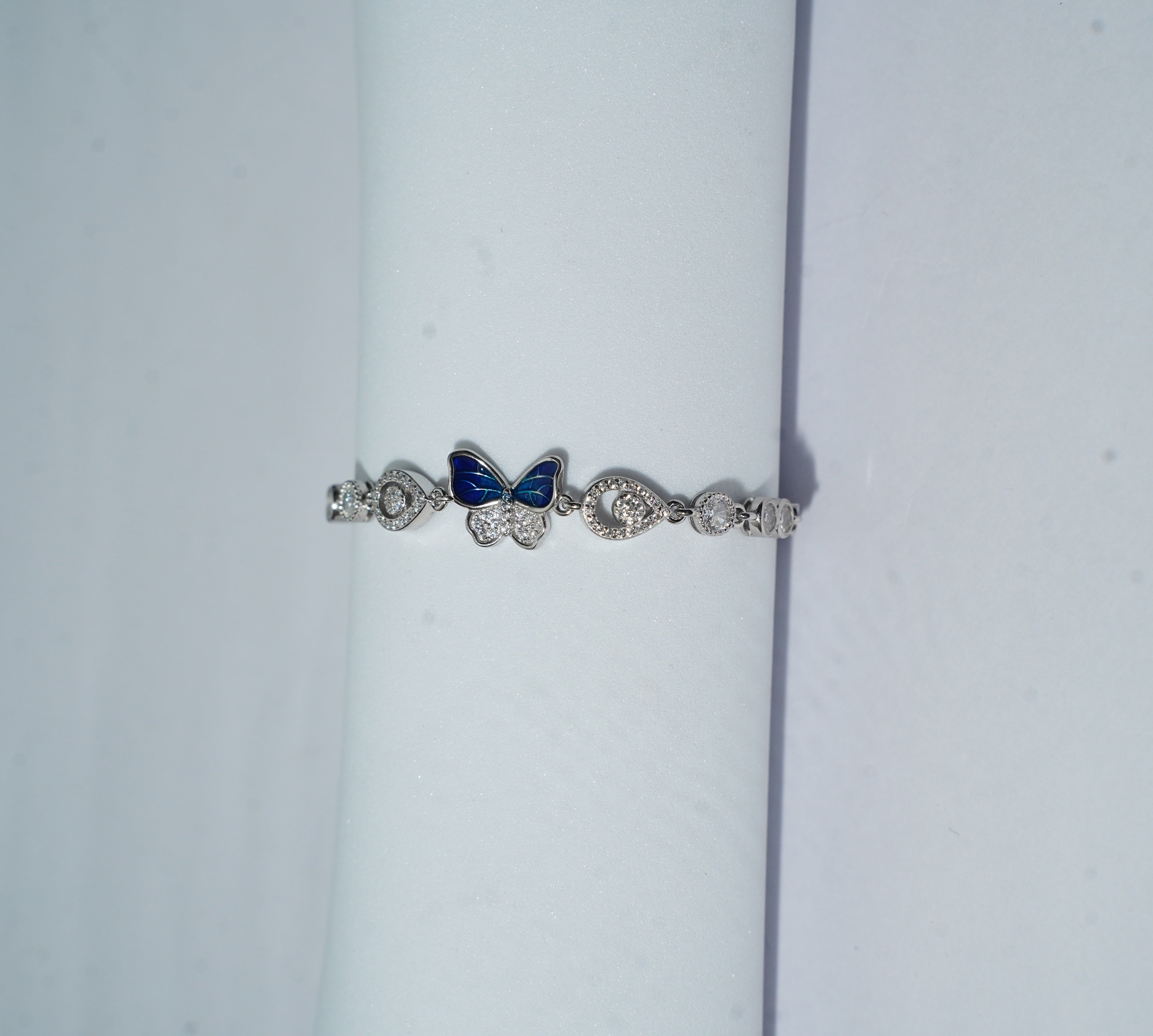 Blue Butterfly and infinity Symbol Bracelet