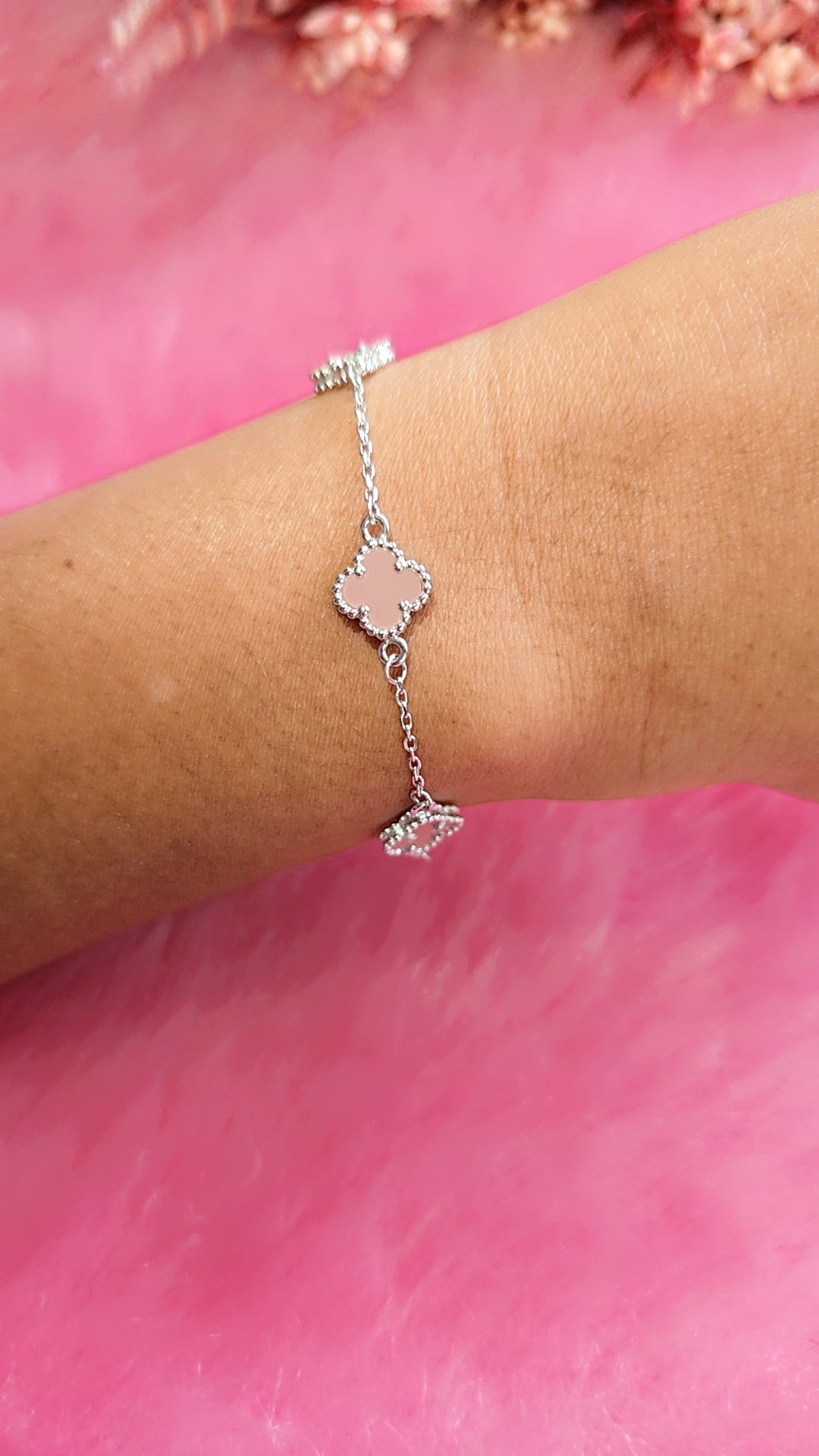 Pink Clover Bracelet
