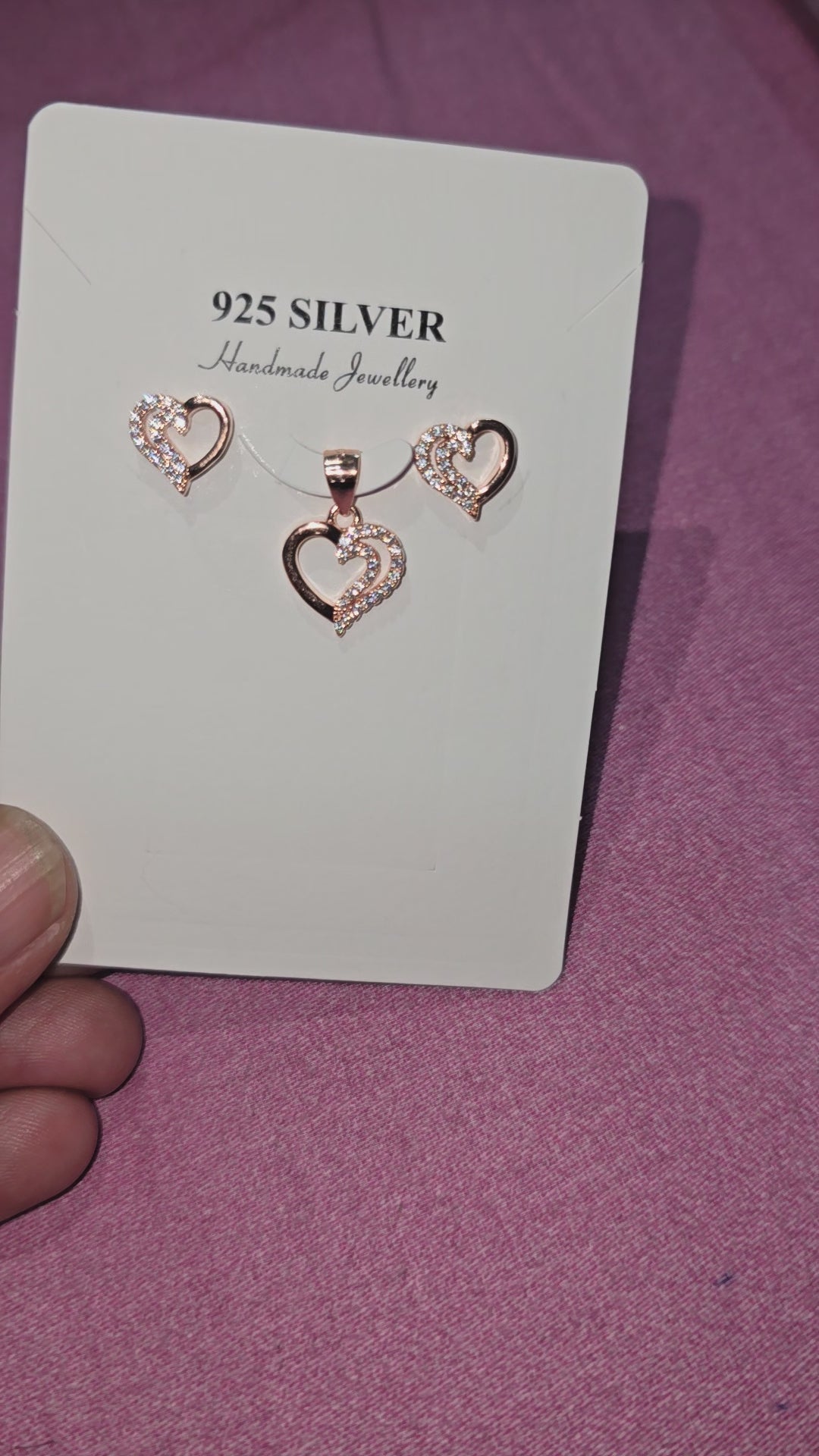 Intertwined Heart Rose Gold Platted Pendent set