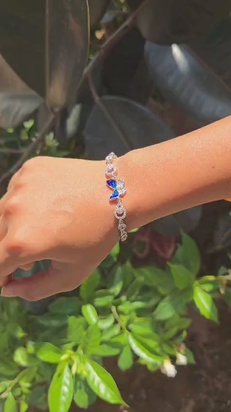 Blue Butterfly and infinity Symbol Bracelet