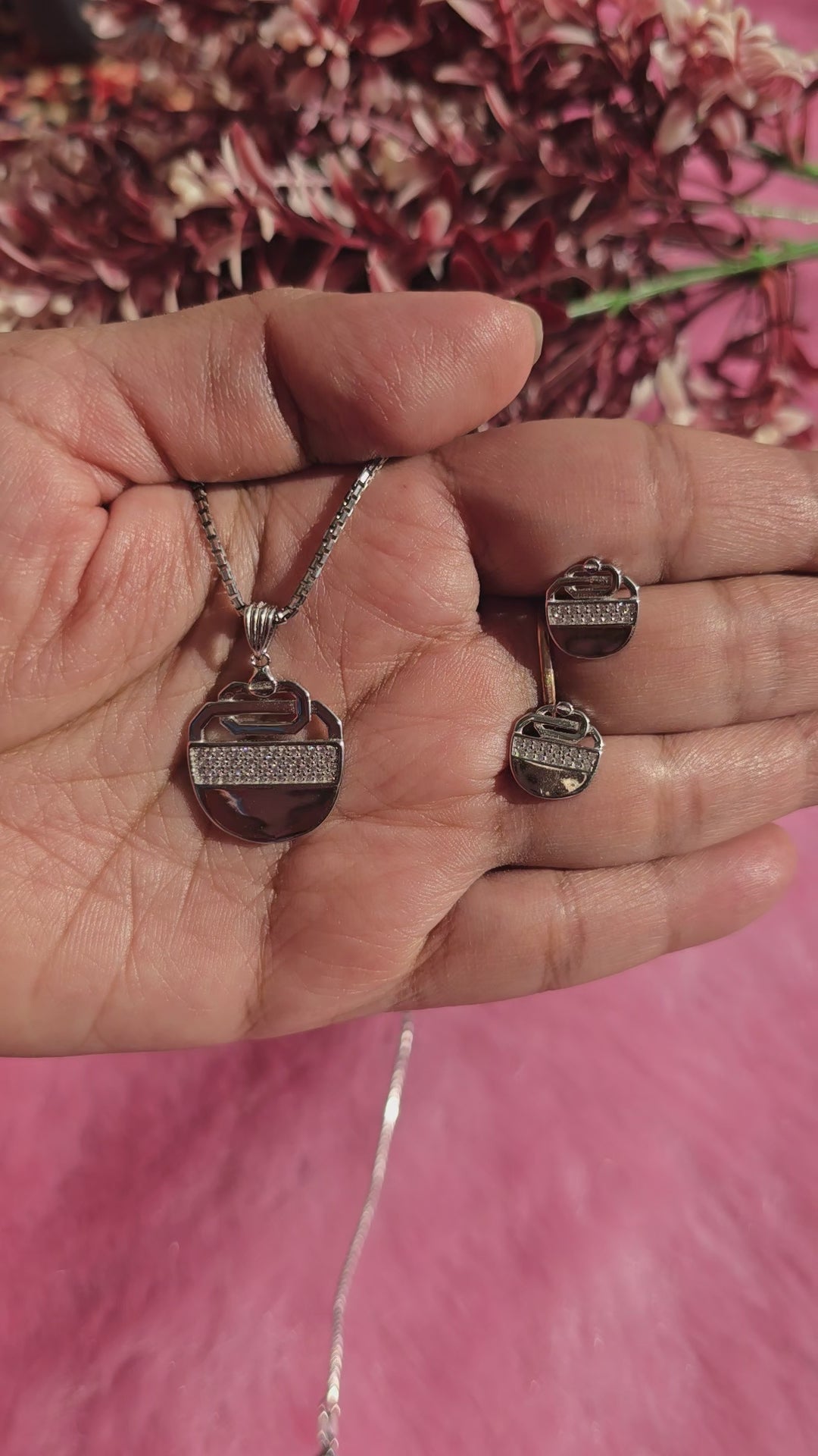 92.5 Silver Bucket Pendant Set