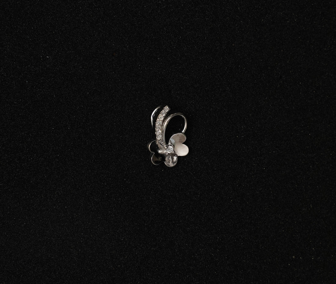 92.5 Silver Rose Bloom Pendent Set