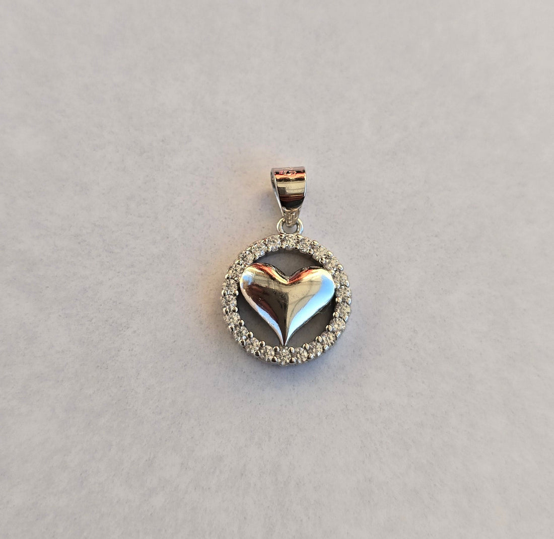 92.5 Silver Heart Pendant Set