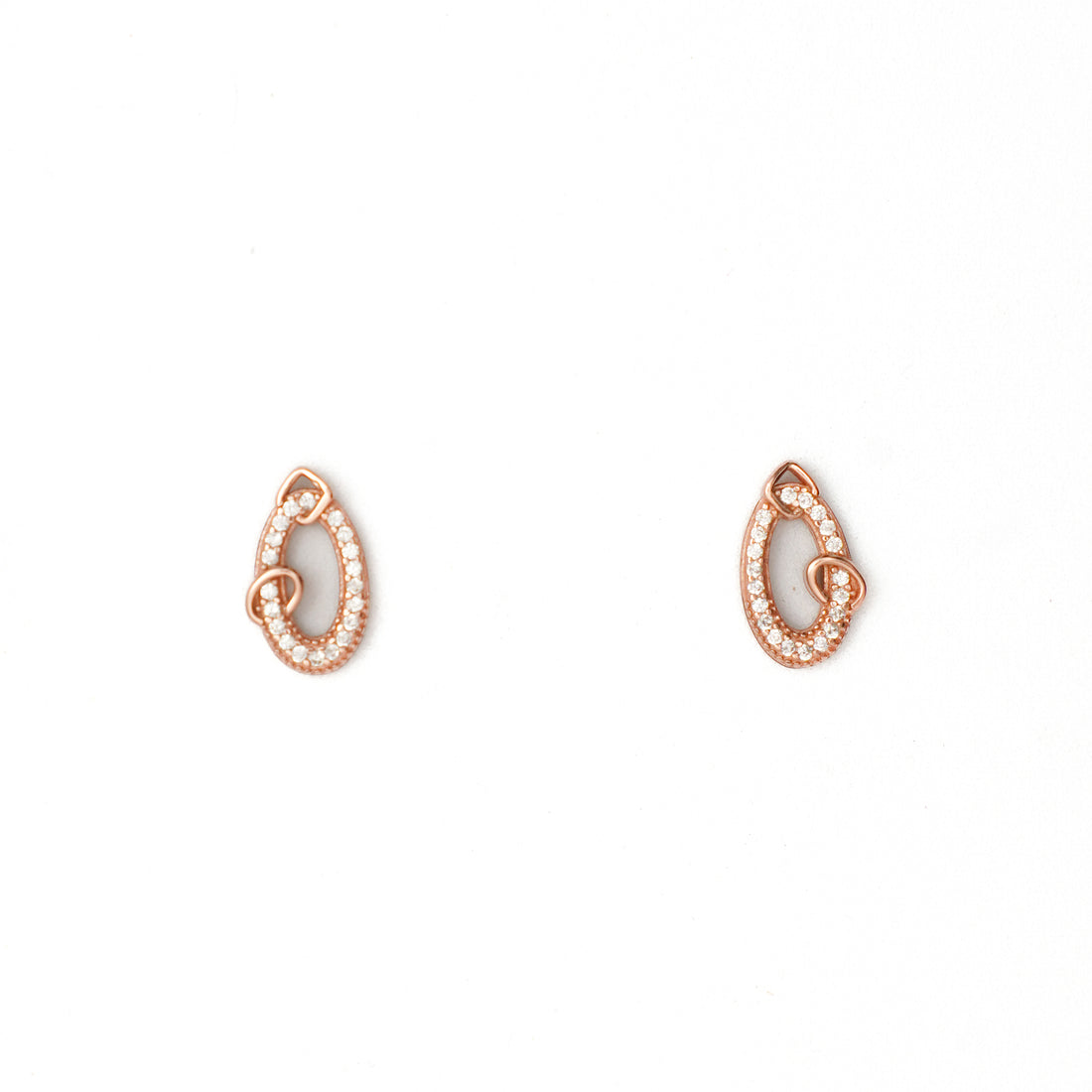 92.5 Silver Rose Gold Teardrop Pendent Set