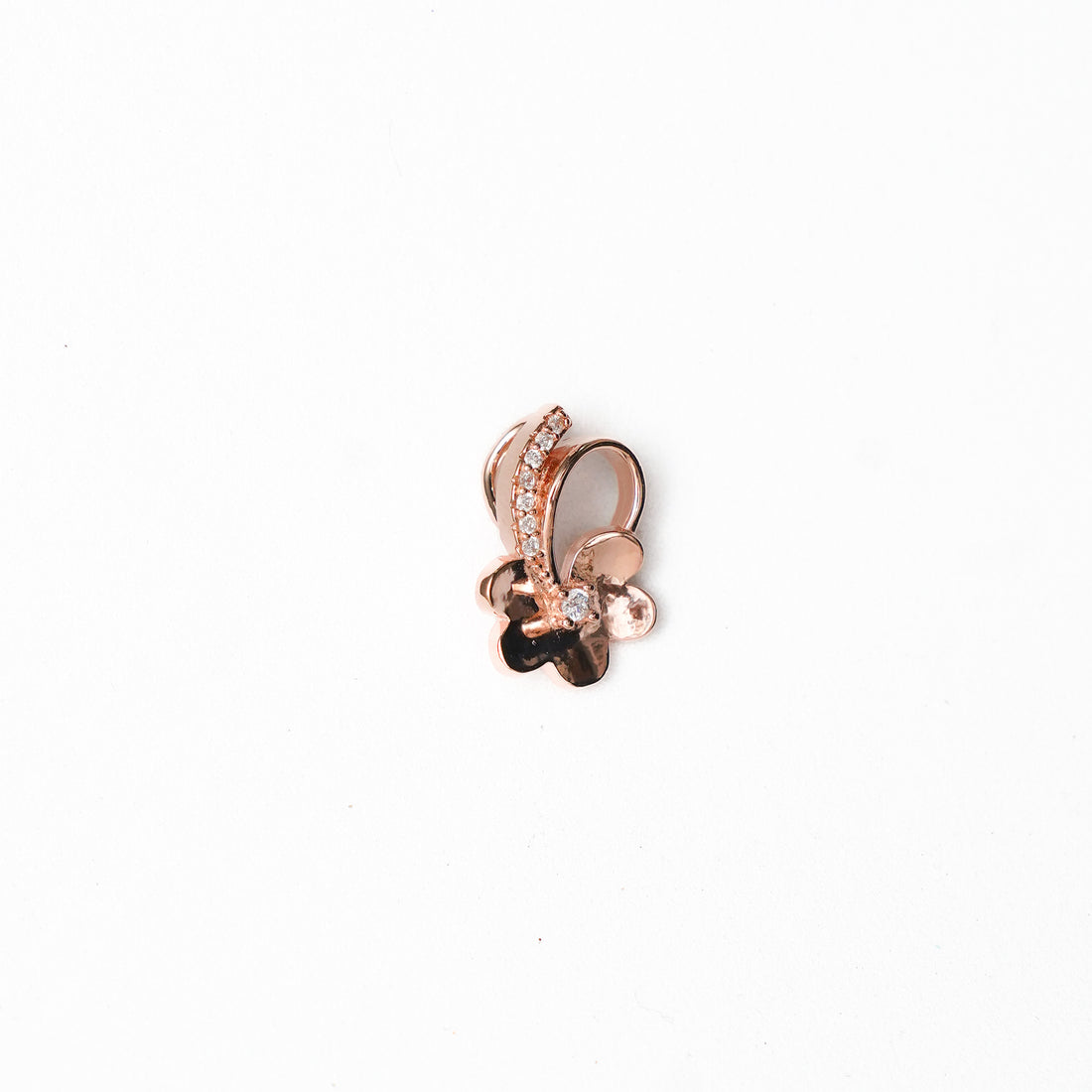92.5 Silver Rose Bloom Elegance Pendent Set