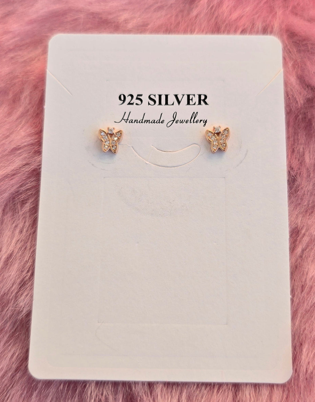 92.5 Silver Rose Gold Platted Butterfly Necklace