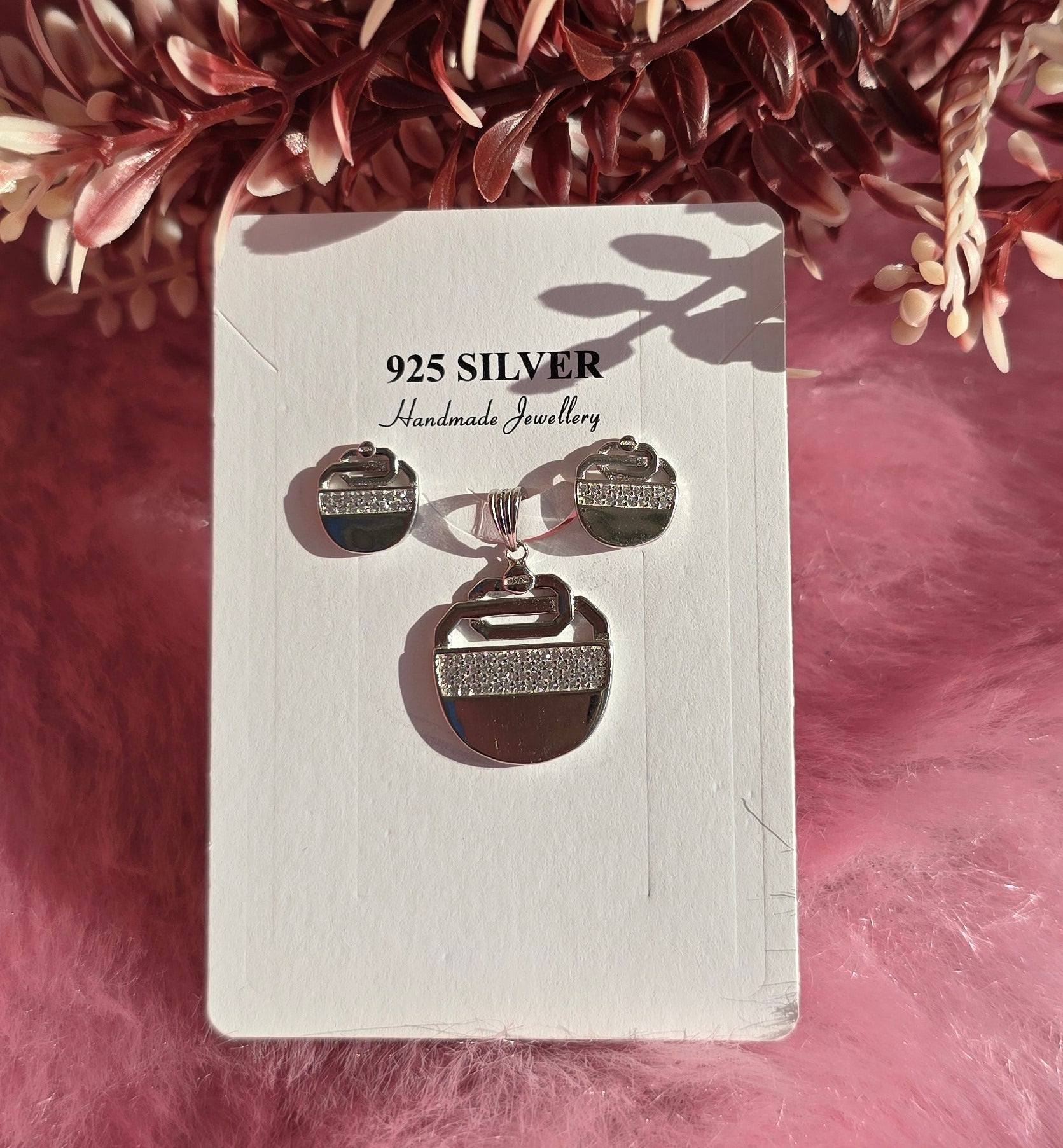 92.5 Silver Bucket Pendant Set